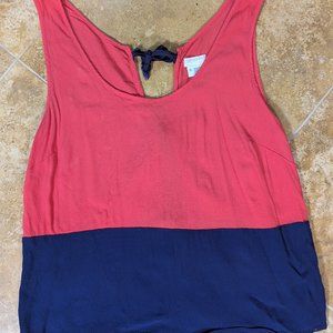 Urban Outfitters Cooperative 2 Tone Tie Back Shirt- Pink and Blue- Size Small